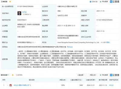 内蒙古华为云落地 5000万注册资本背后的技术生态布局